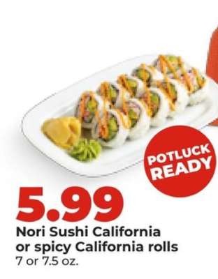 Nori Sushi California or spicy California rolls