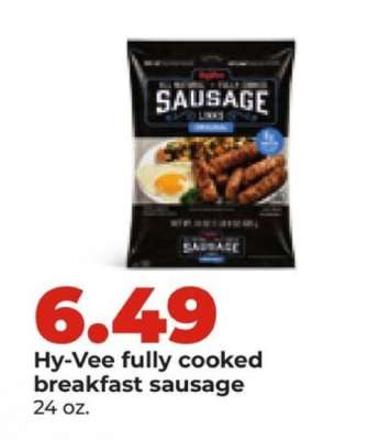 Hy-Vee fully cooked breakfast sausage