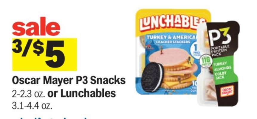 Oscar Mayer P3 Snacks or Lunchables