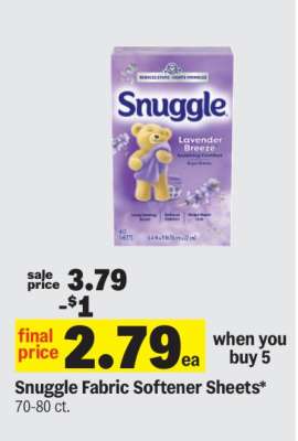 Snuggle Fabric Softener Sheets