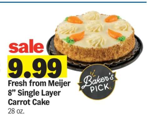 Fresh from Meijer 8” Single Layer Carrot Cake