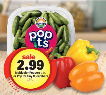 Multicolor Peppers or Pop Its Tiny Cucumbers