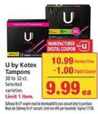 U by Kotex Tampons