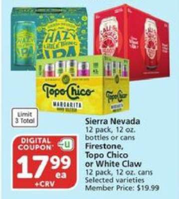 Sierra Nevada, Firestone, Topo Chico or White Claw