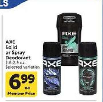AXE Solid or Spray Deodorant