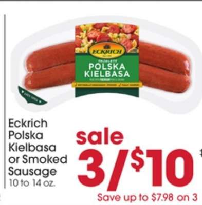Eckrich Polska Kielbasa or Smoked Sausage