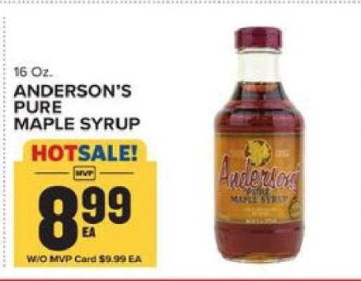 ANDERSON'S PURE MAPLE SYRUP