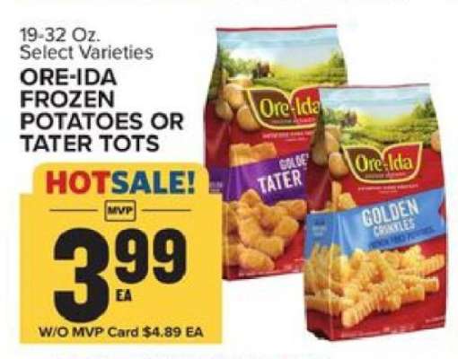 Ore-Ida Frozen Potatoes or Tater Tots