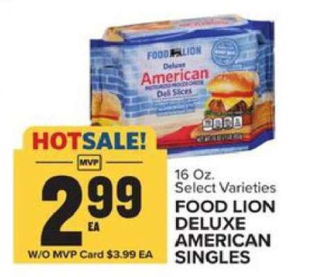 FOOD LION DELUXE AMERICAN SINGLES