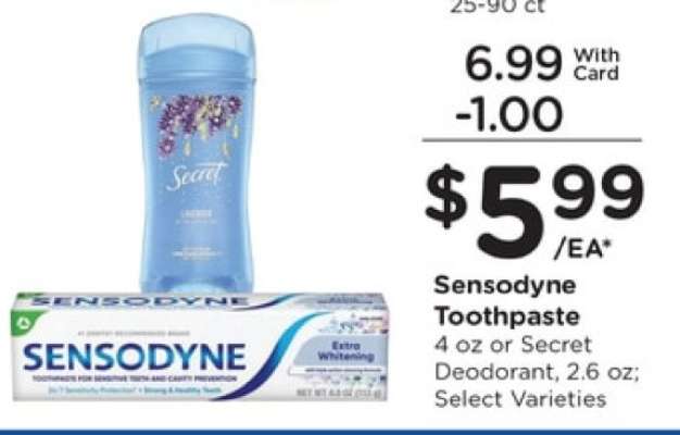 Sensodyne Toothpaste or Secret Deodorant