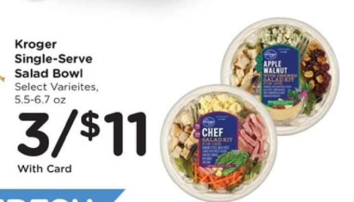 Kroger Single Serve Salad Bowl