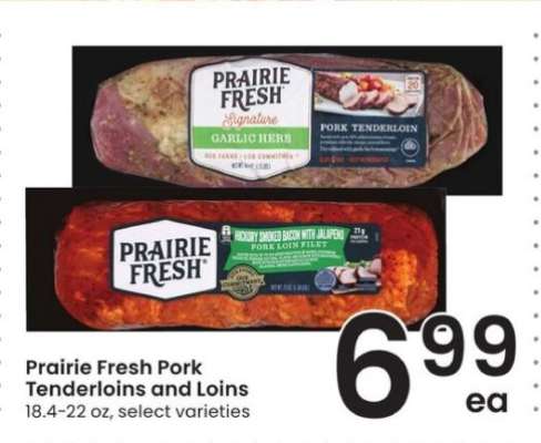 Prairie Fresh Pork Tenderloins and Loins