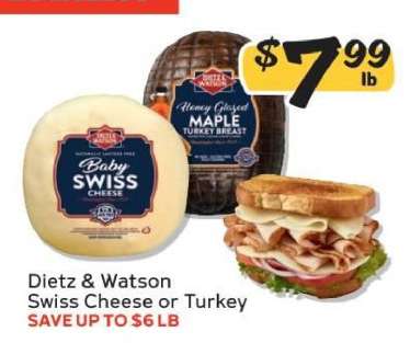 Dietz & Watson Swiss Cheese or Turkey
