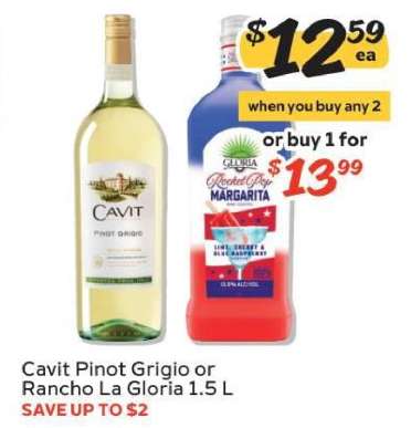 Cavit Pinot Grigio or Rancho La Gloria
