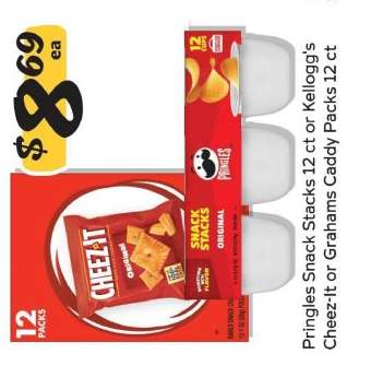 Pringles Snack Stacks 12 ct or Kellogg's Cheez-It or Grahams Caddy Packs 12 ct
