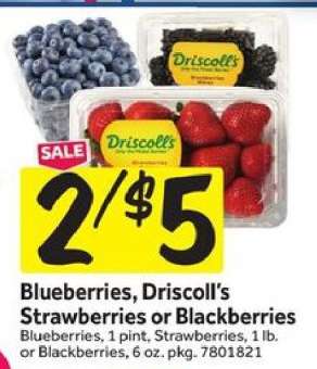 Blueberries, Driscoll's Strawberries or Blackberries