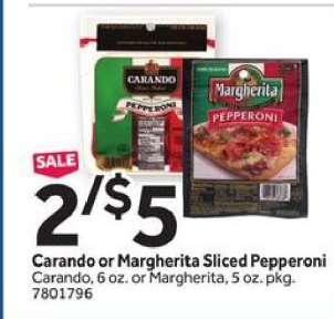 Carando or Margherita Sliced Pepperoni