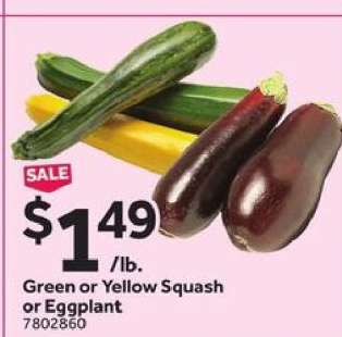 Green or Yellow Squash or Eggplant