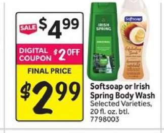 Softsoap or Irish Spring Body Wash