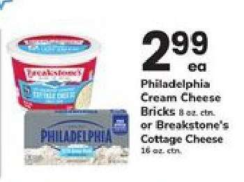 Philadelphia Cream Cheese Bricks or Breakstone's Cottage Cheese