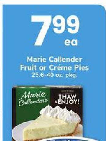 Marie Callender Fruit or Crème Pies