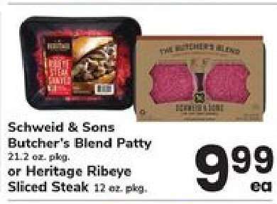Schweid & Sons Butcher's Blend Patty or Heritage Ribeye Sliced Steak