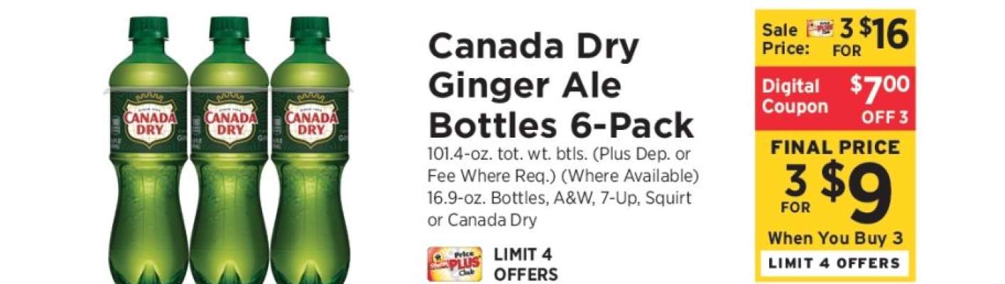 Canada Dry Ginger Ale Bottles 6-Pack