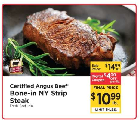 Certified Angus Beef Bone-In NY Strip Steak