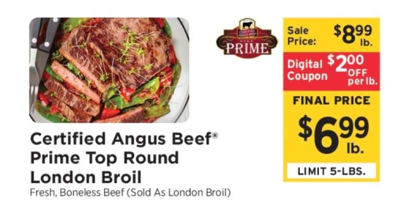 Certified Angus Beef Prime Top Round London Broil