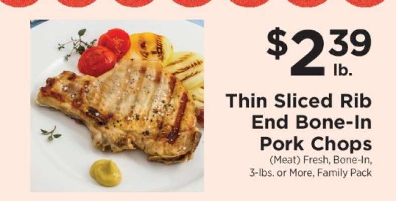 Thin Sliced Rib End Bone-In Pork Chops