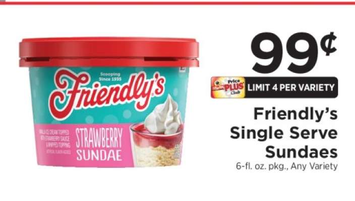 Friendly's Single Serve Sundaes