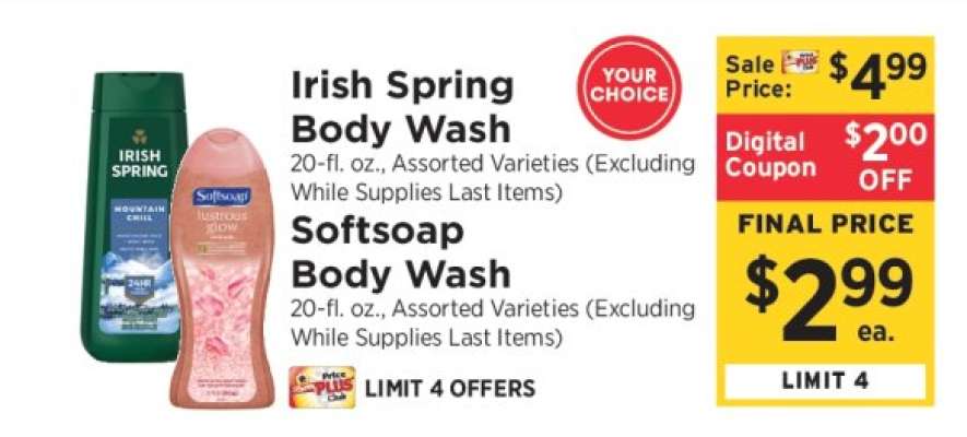 Irish Spring Body Wash / Softsoap Body Wash