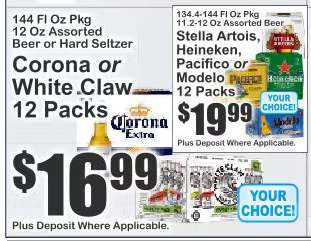 Corona or White Claw 12 Packs