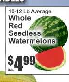 Whole Red Seedless Watermelons