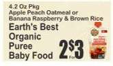Earth's Best Organic Puree Baby Food