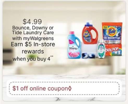 Bounce, Downy or Tide Laundry Care