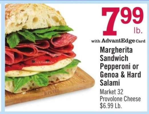 Margherita Sandwich Pepperoni or Genoa & Hard Salami
