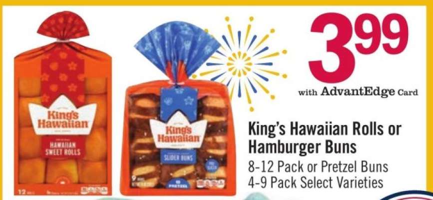King’s Hawaiian Rolls or Hamburger Buns