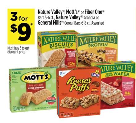 Nature Valley, Mott's or Fiber One Bars