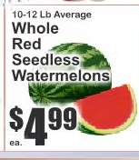 Whole Red Seedless Watermelons