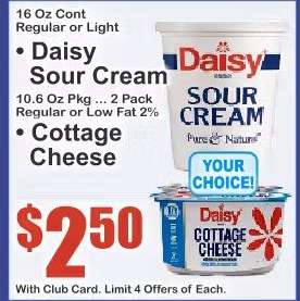 Daisy Sour Cream or Cottage Cheese