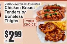 Chicken Breast Tenders or Boneless Thighs