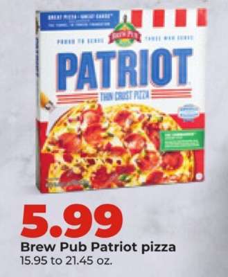 Brew Pub Patriot pizza