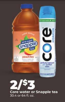 Core water or Snapple tea