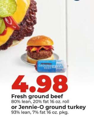 Fresh ground beef or Jennie-O ground turkey