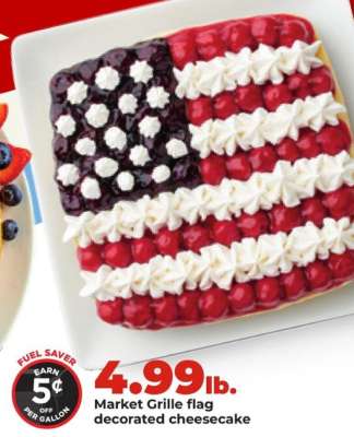 Market Grille flag decorated cheesecake