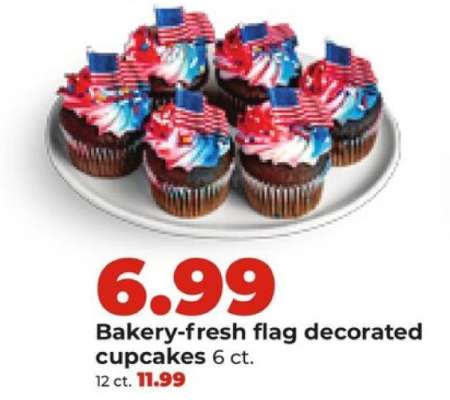 Bakery-fresh flag decorated cupcakes