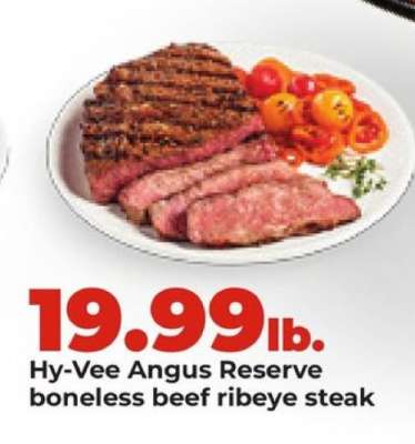 Hy-Vee Angus Reserve boneless beef ribeye steak