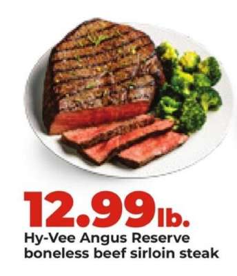 Hy-Vee Angus Reserve boneless beef sirloin steak
