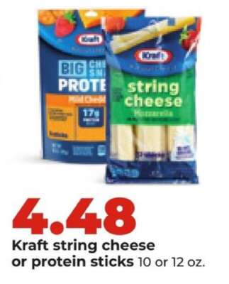 Kraft string cheese or protein sticks